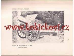 HORSKÉ DĚLO 75 MM - ŠKODA PLZEŇ - TISK 1907 - FRANCOUZSKY varianta 1